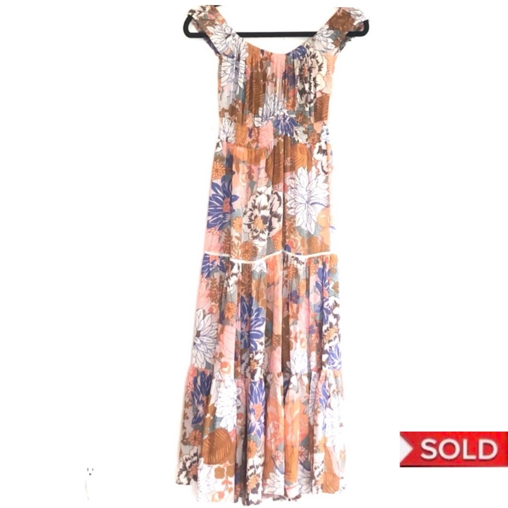 ABEL THE LABEL Off Shoulders Floral Maxi Dress
